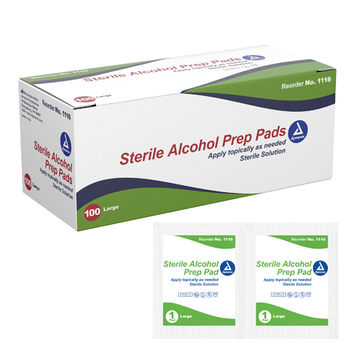 Alcohol Prep Pads Large Bx/100